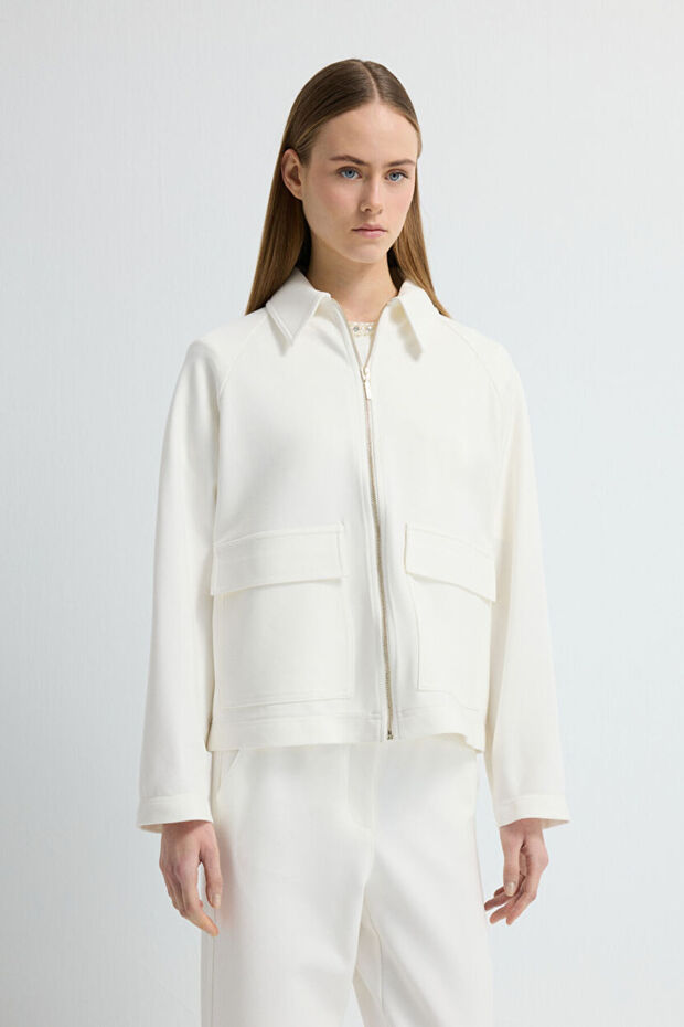 Fermuarlı Örme Ceket - 1