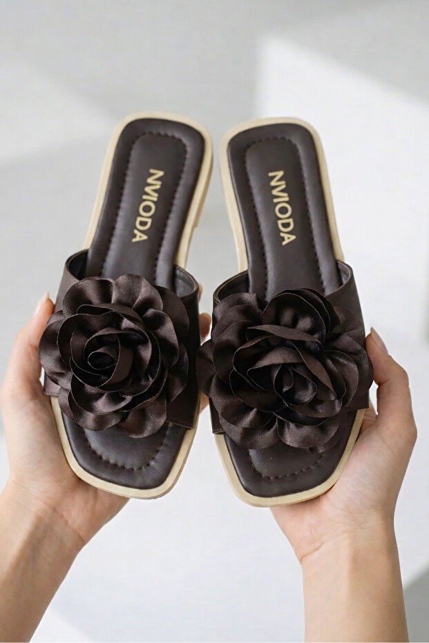 Summer Flower Detailed Women's Slippers Sandals Comfortable Light Sole