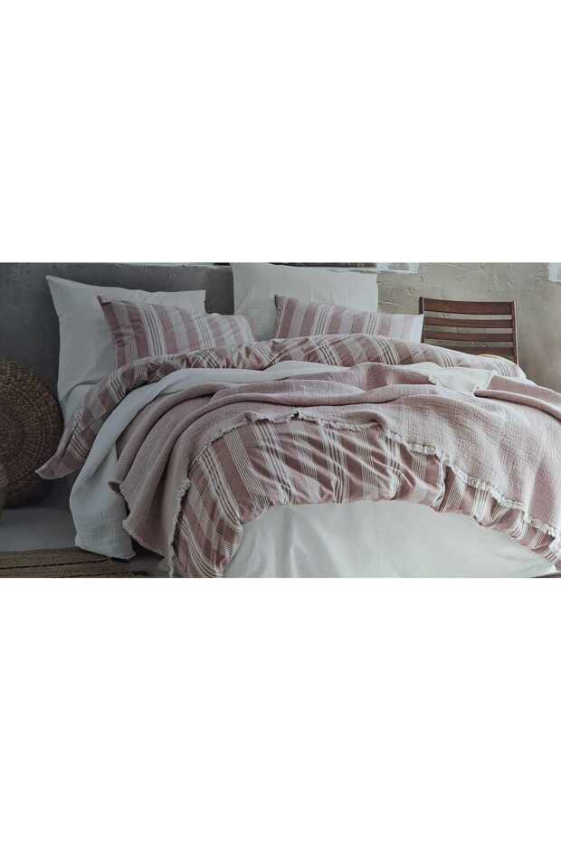 100% Cotton 7 Piece Natural Bedspread Set Creamy