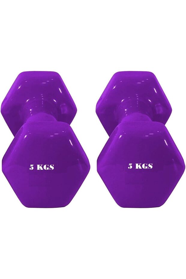 2Pcs Dumbbells Deluxe Vinyl Coated Hand Weights All-Purpose Color Coded Dumbbell