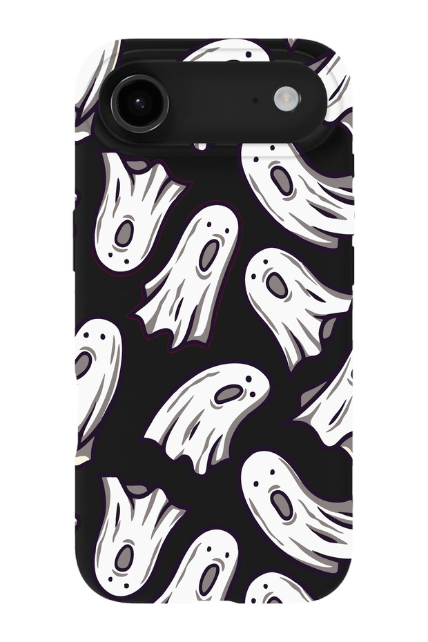 حافظة هاتف متوافقة مع iPhone 17Air مزينة بنمط الأشباح من الداخل مصنوعة من الجلد السويدي - 1