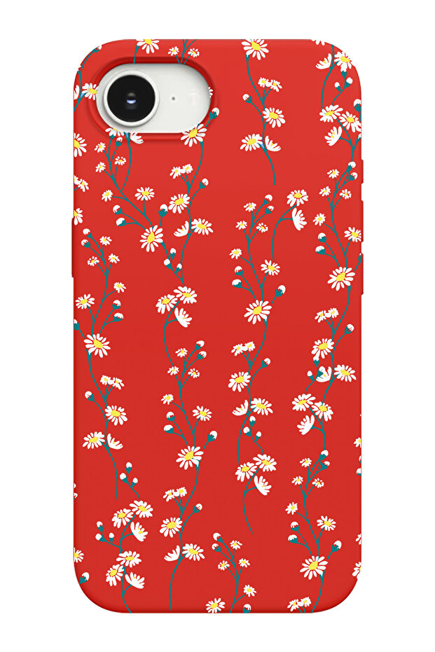iPhone 16E Compatible Daisy Ivy Patterned Suede Inside Launch Phone Case - 1