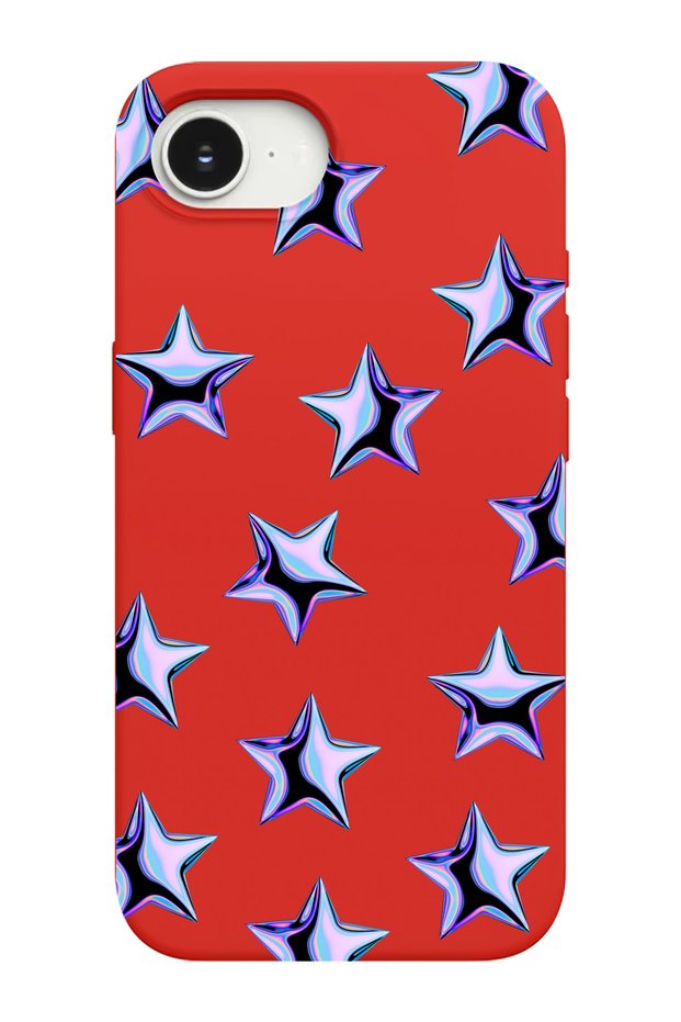 Purple Stars Patterned Suede Inside Launch Phone Case Compatible with iPhone 16E