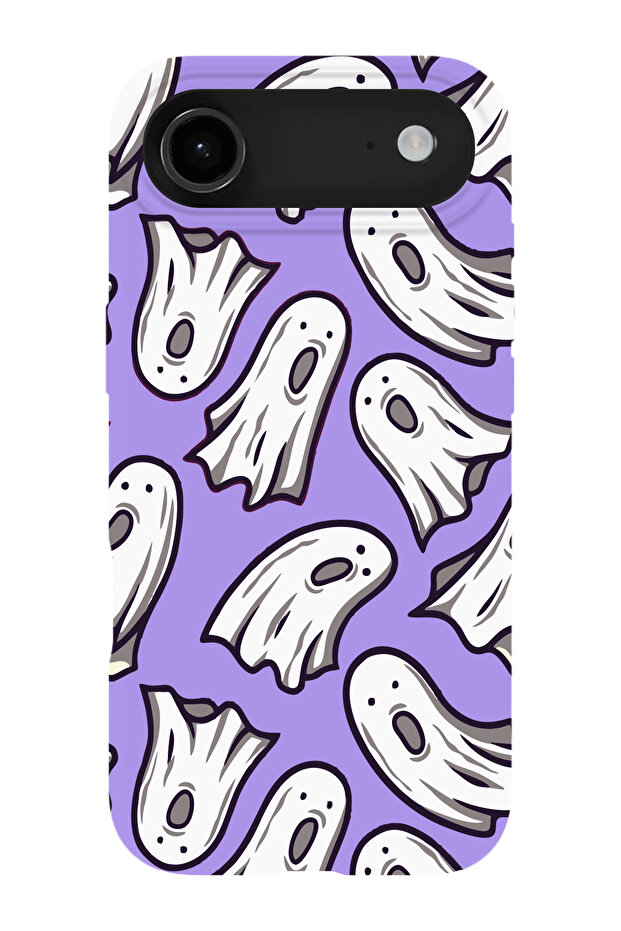 حافظة هاتف متوافقة مع iPhone 17Air مزينة بنمط الأشباح من الداخل مصنوعة من الجلد السويدي - 1