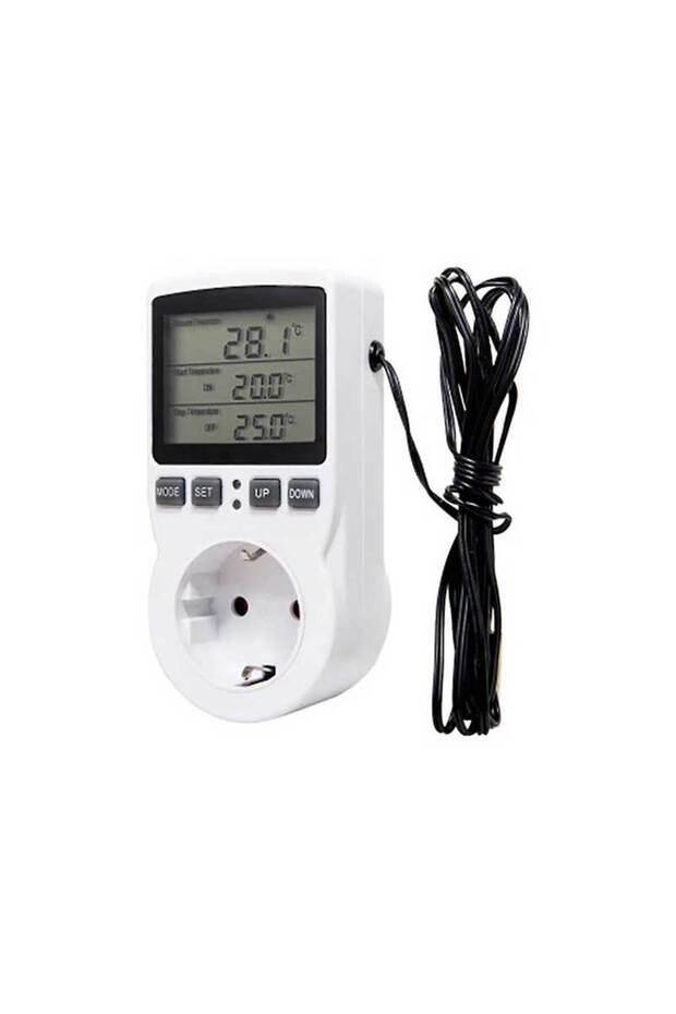 Digital thermostat with socket and temperature sensor