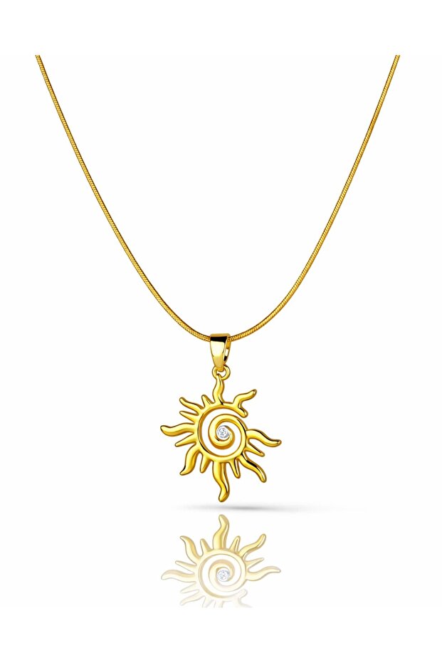 Eos Spiral Sun Steel Necklace