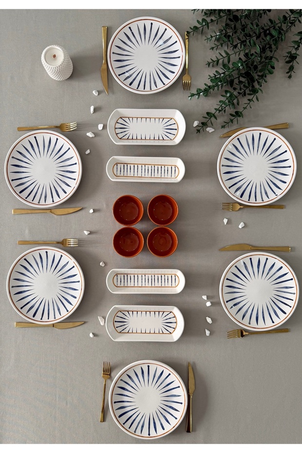 Nordic Model 6-Person 14-Piece Breakfast Set with Sauce Bowl