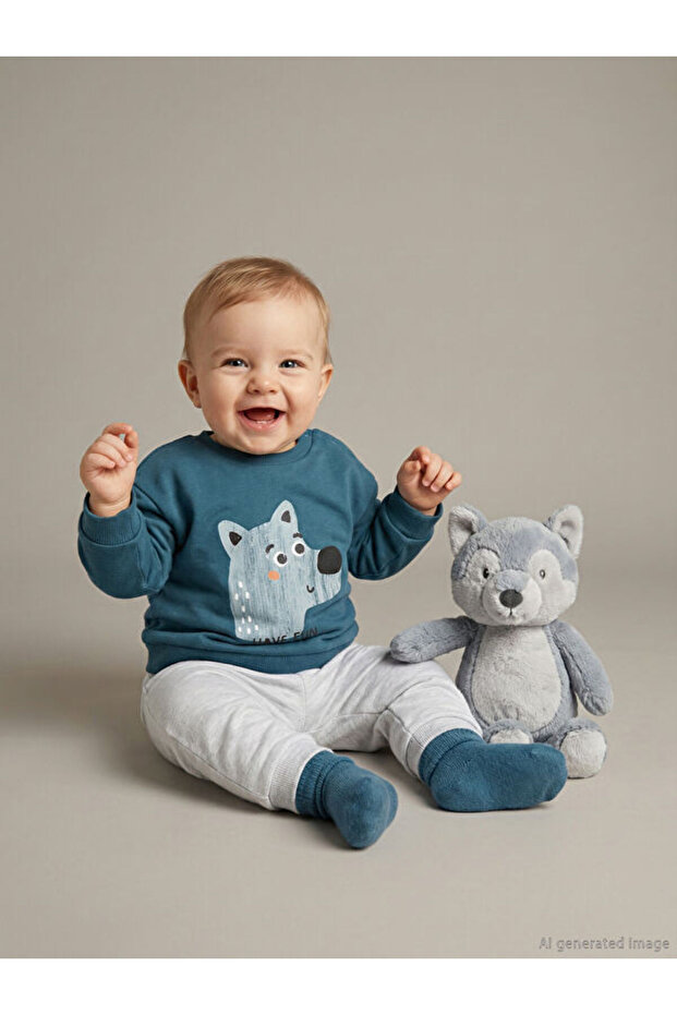 Esvab • Modern & Distinctive Long Sleeve Printed Baby Boy Sweatshirt and Pants Set 2-Piece
