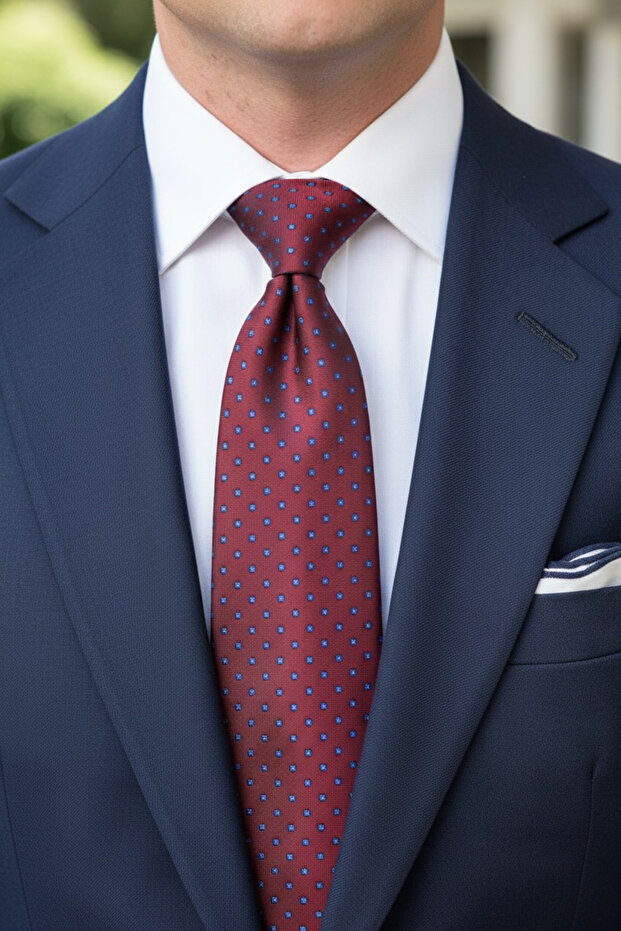 Dark Red 100% Silk Tie