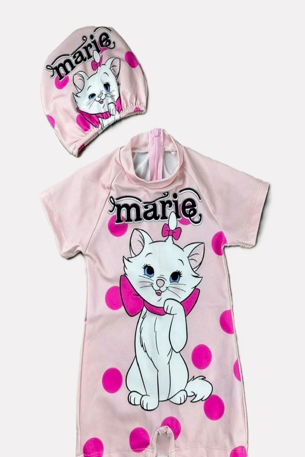 New Season Cute Character Printed Uv Protection Girls' Jumpsuit Swimsuit with Quick Dry Feature