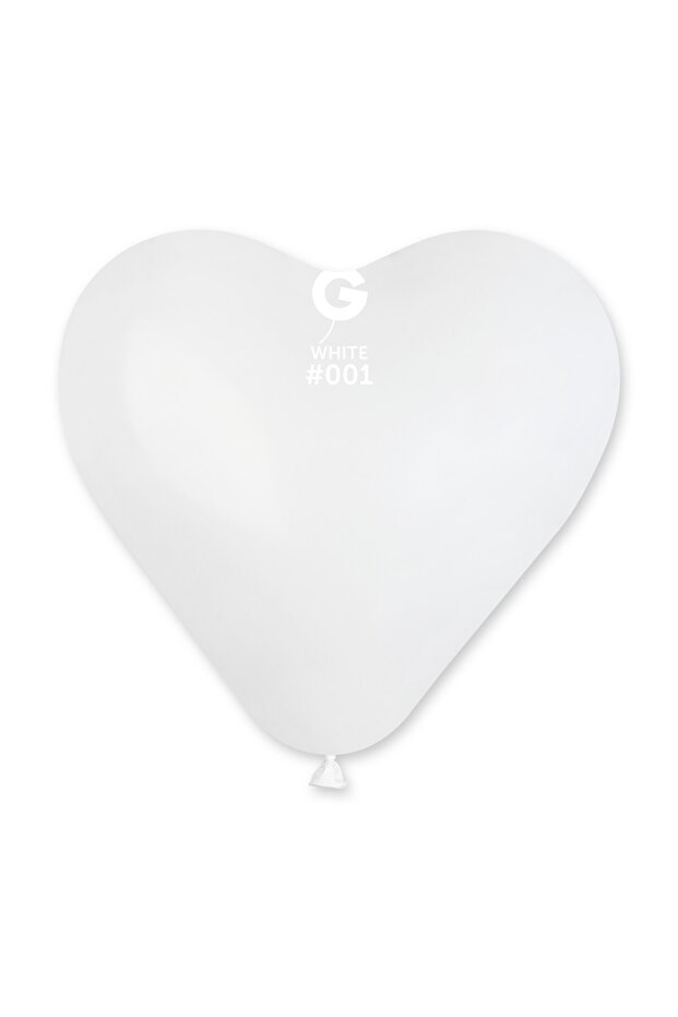 25-Pack 17" White Heart Latex Balloons