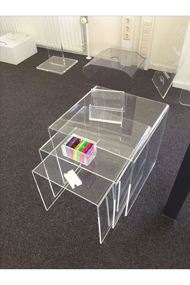 Akrilik 3’lü Zigon Sehpa - 2