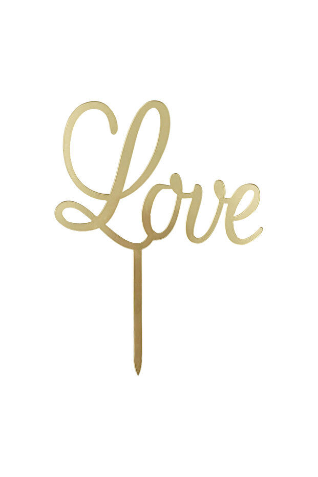 Love Cake Topper 10x12.5cm – Romantic 'Love' Dessert Decoration for Valentine’s