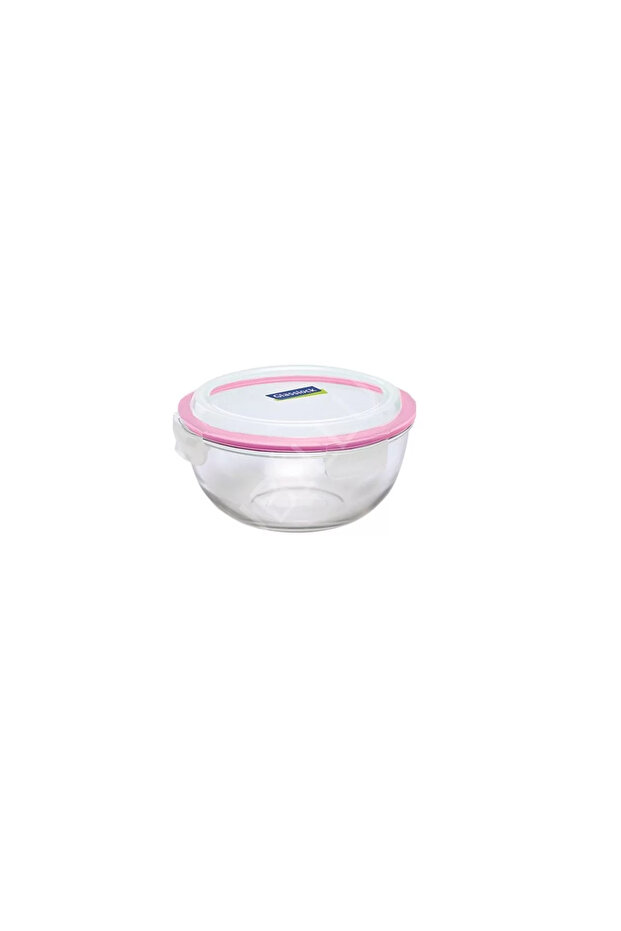 Transparent Round Glass Storage Container 1000 Ml, Healthy and Reliable Storage