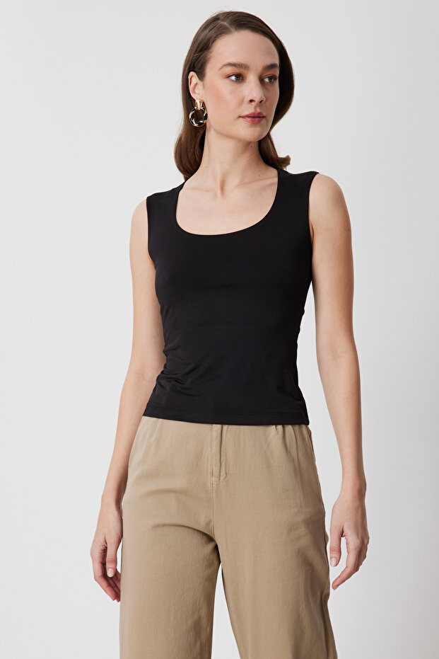 U Yaka Kolsuz Basic Bluz - 2