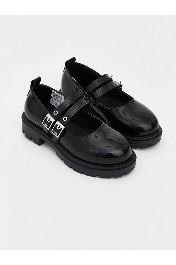 Leather-Look Girls' Ballet Flats (S6)