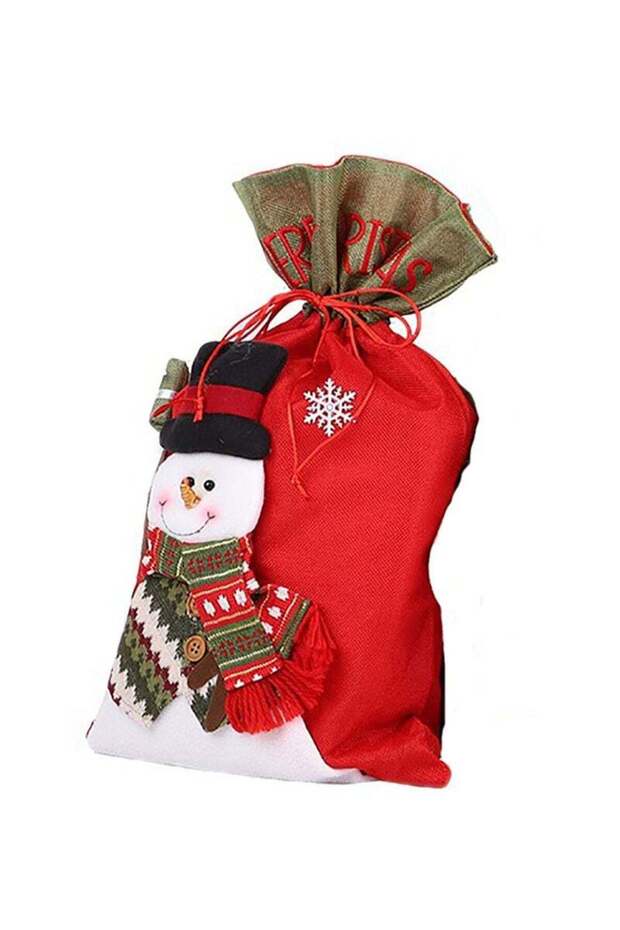 Christmas Apple Gift Bags, Decorative Brushed Handbags for Adults & Kids Holiday Props