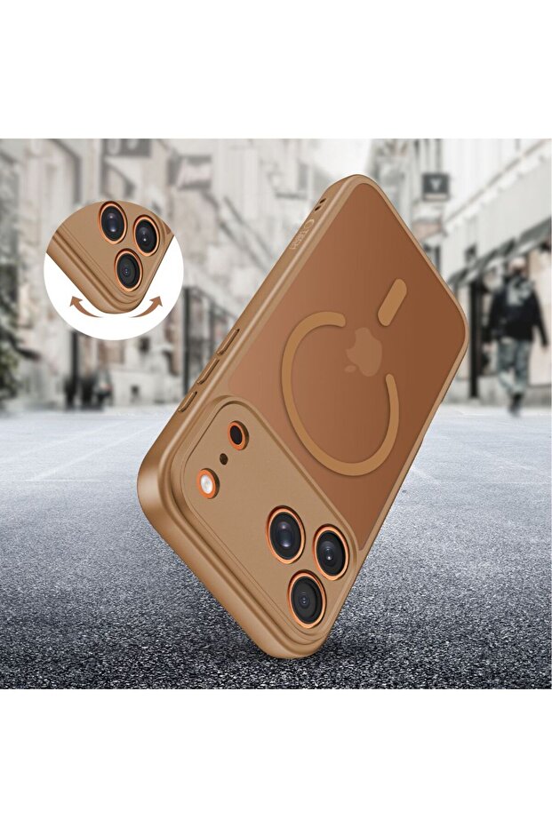 Husă BasicMag MagSafe pentru iPhone 17 Pro Max - Maro Mat - 6