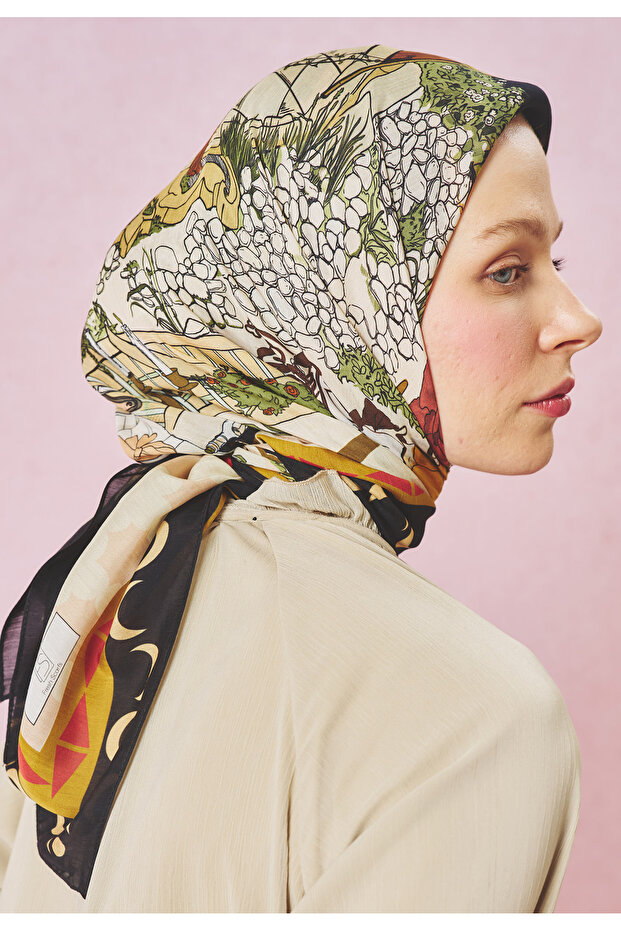 وشاح من الفيسكوز بنمط ستارلايت هارموني إكليبس - 5