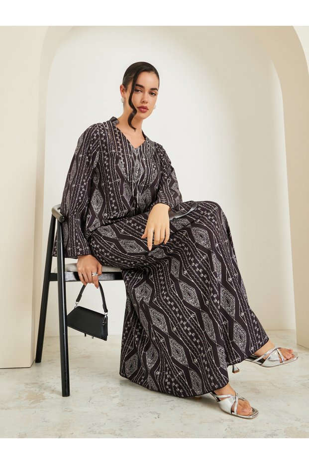 Women All-Over Print A-Line Jalabiya