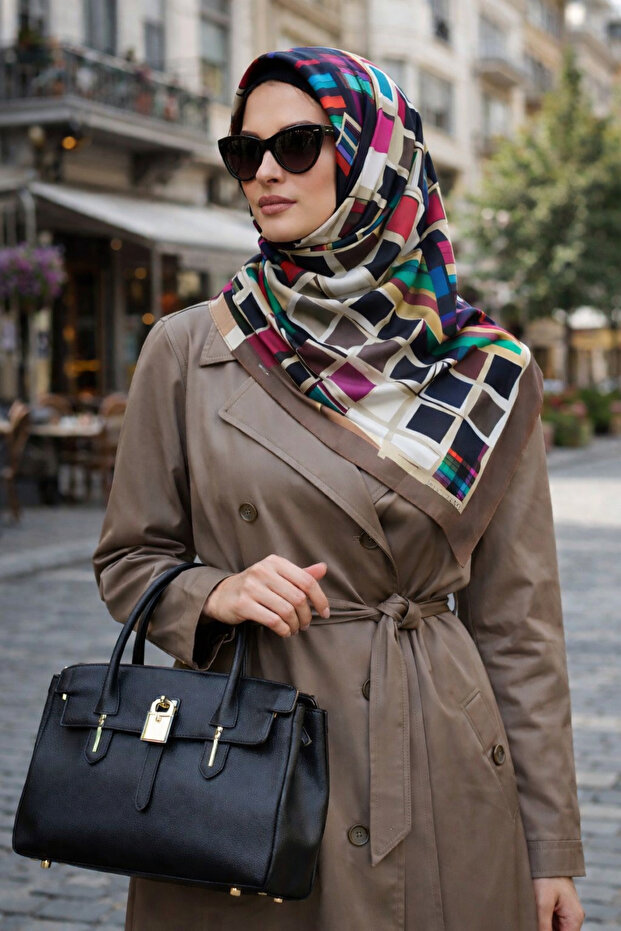 %100 Tivil İpek Eşarp - 1