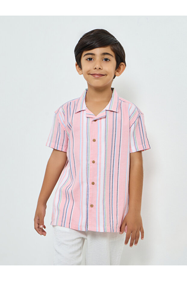 Boys Striped Cotton Resort Shirt
