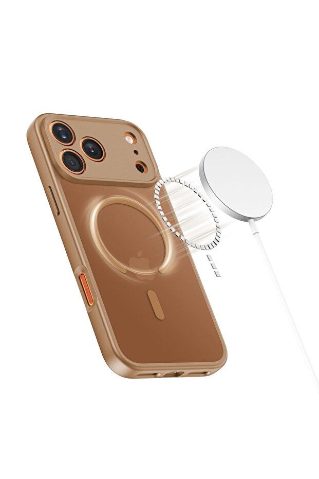 Husă BasicMag MagSafe pentru iPhone 17 Pro - Maro Mat - 4