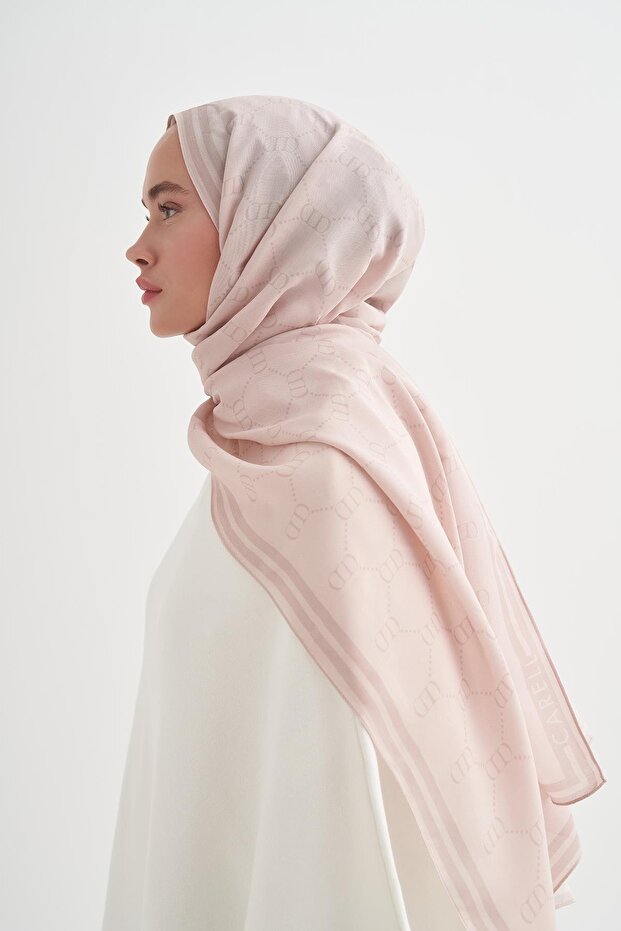 Grace Monogram Floş Şal Krem - 3