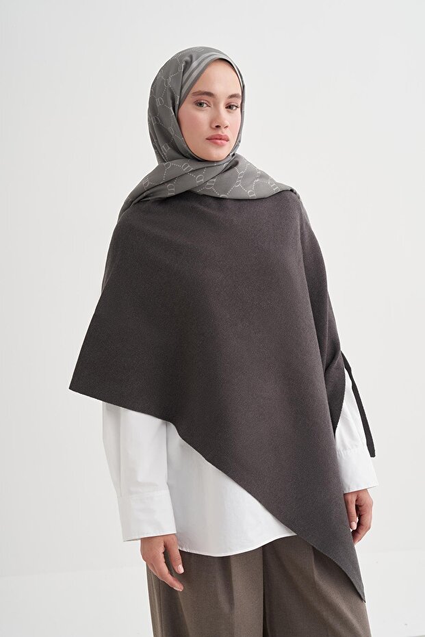 Grace Monogram Floş Şal Gri - 2