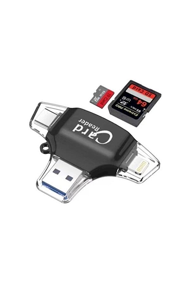 قارئ بطاقات 3 في 1 أسود - 3