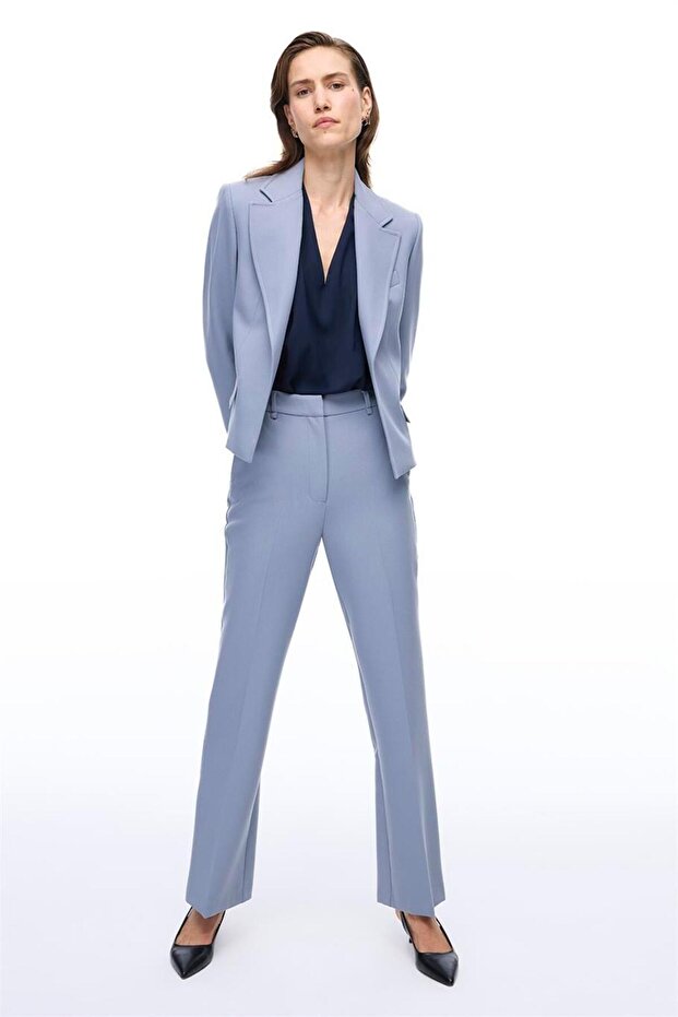 Gray Classic Collared Short Jacket - 2