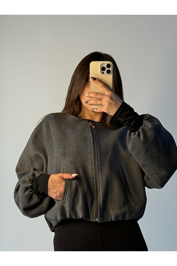 Kaşe Bomber Ceket - 1