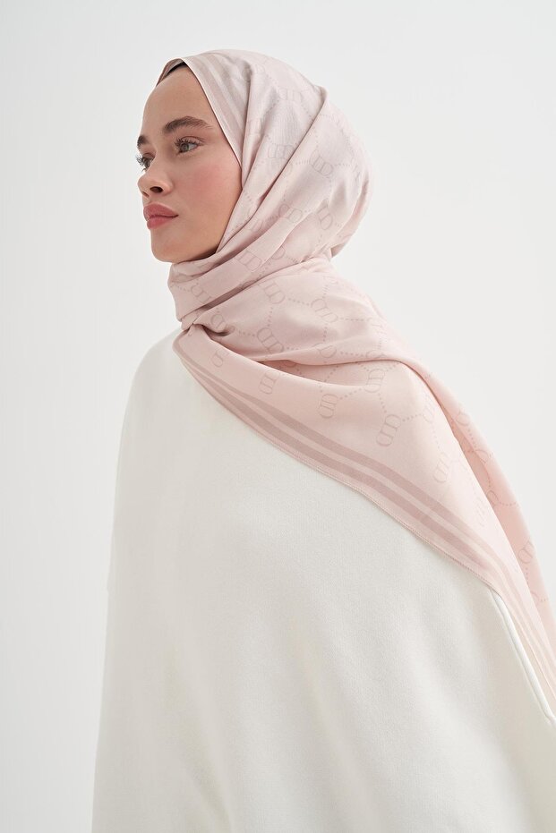 Grace Monogram Floş Şal Krem - 2