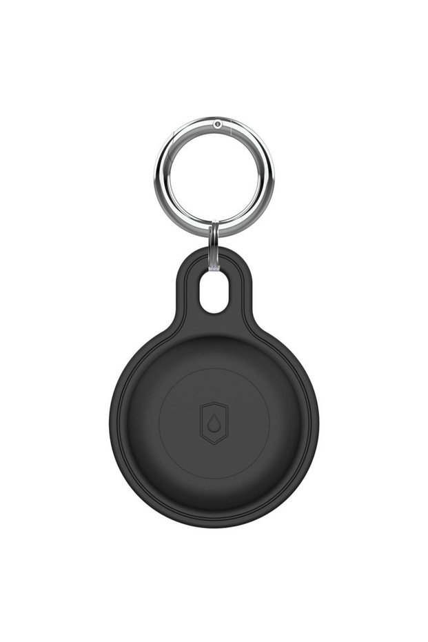 Apple AirTag Compatible Silicone Protective Keychain Case - Black