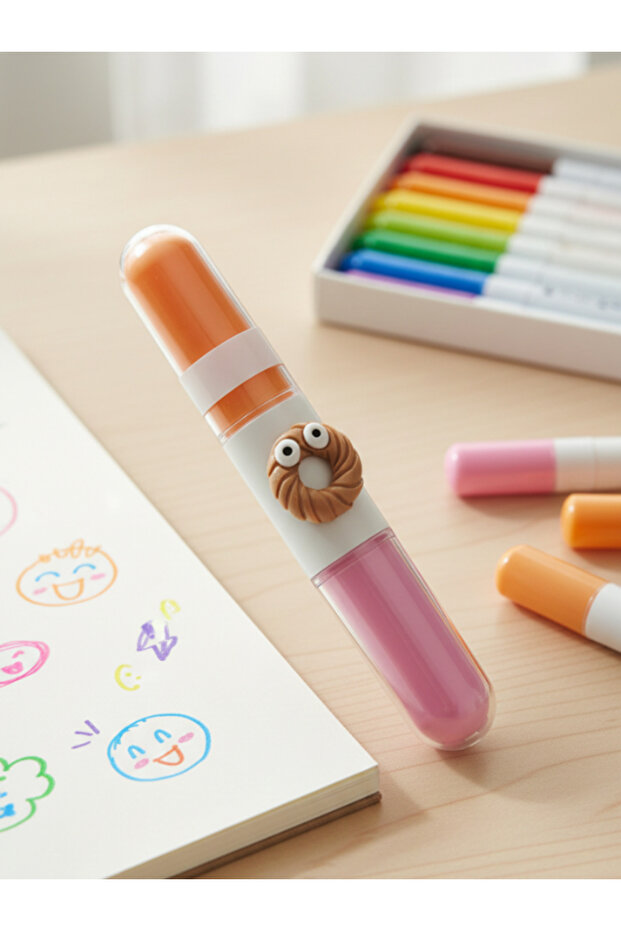 2-Sided Colored Felt-Tip Pen with Cute Cookie Figures