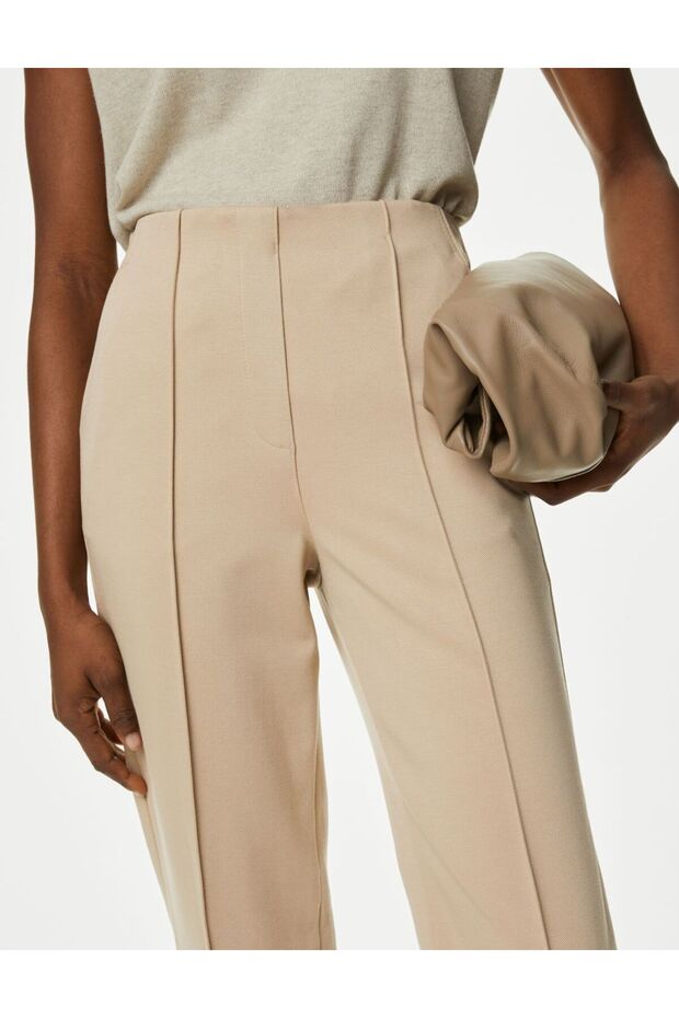 Straight Leg Örme Pantolon - 4