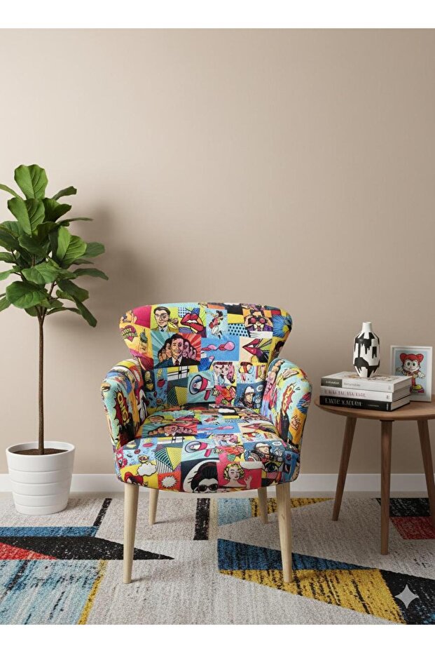 Figürlü Desenli Berjer - 1