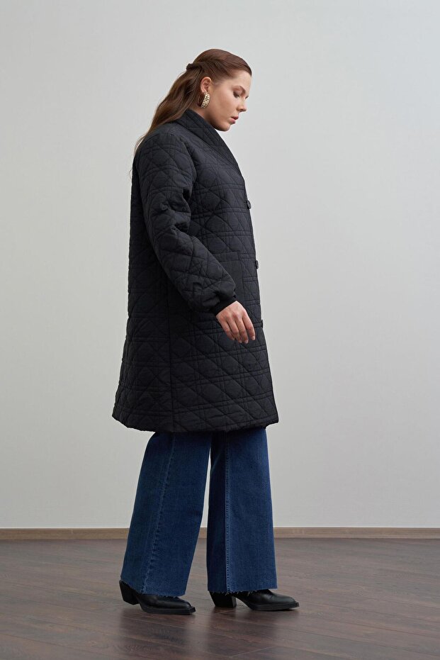 Siyah-Kapitone Mont - 2