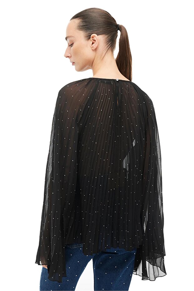 Siyah Reglan Kol Bluz - 4