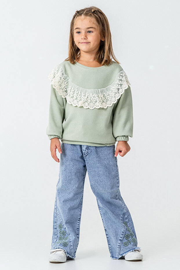 Girl's 2-Piece Set with Lace Ruffle Pants - 26K 6331