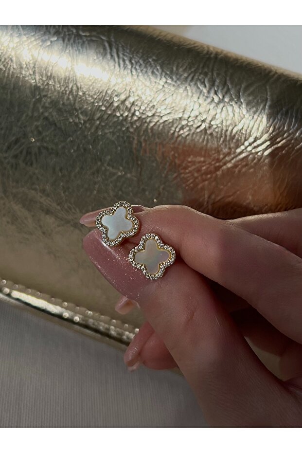 Marka Model Sedefli Çelik Küpe - 2