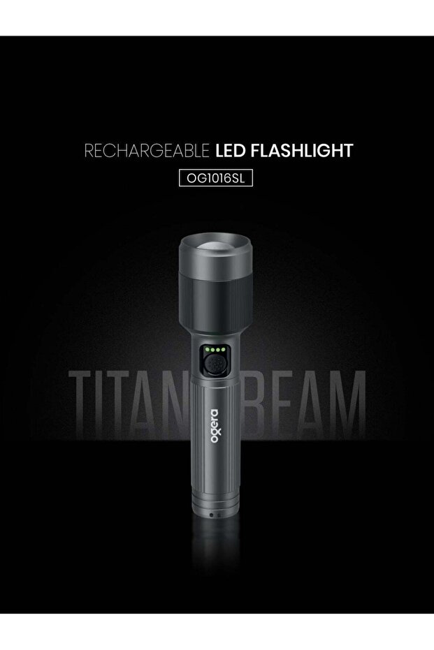Rechargeable LED Flashlight 35W Laser Light | 2000 Lumens | 3000m Long-Range Beam | USB Type-C