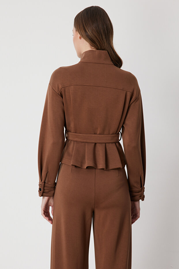 Beli Belted Stand Collar Jacket - 4