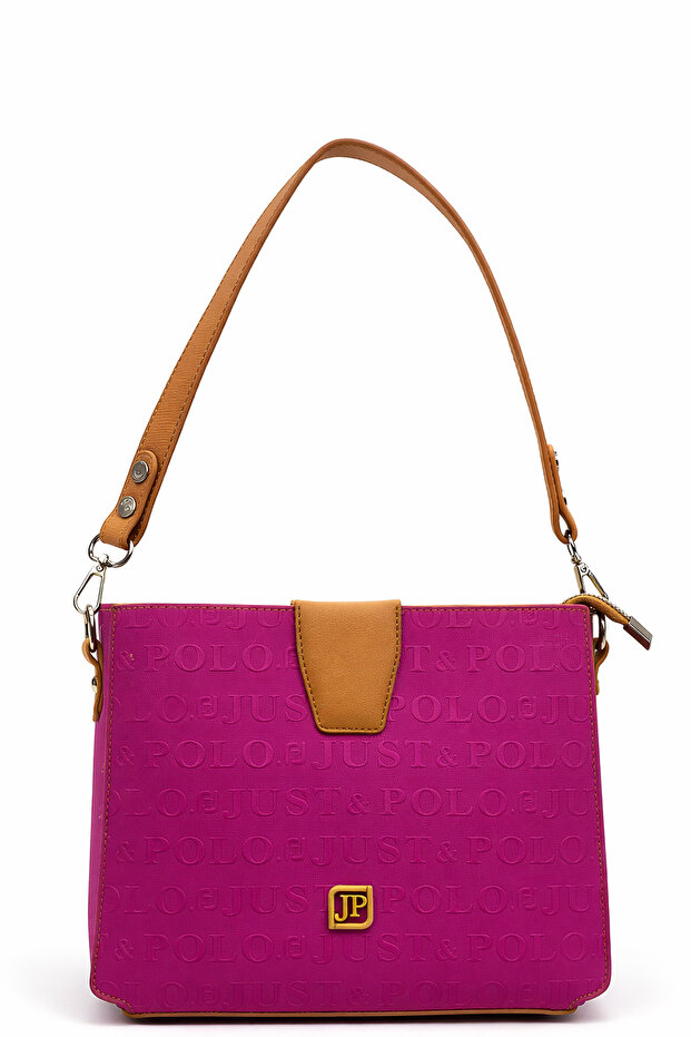 Cross Strap Women's Bag Fuchsia Tan 4059