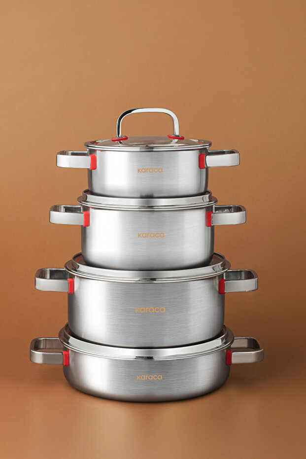 Powersteel 316+ 3Ply Artemis Induction Base 8 Piece Steel Cookware Set