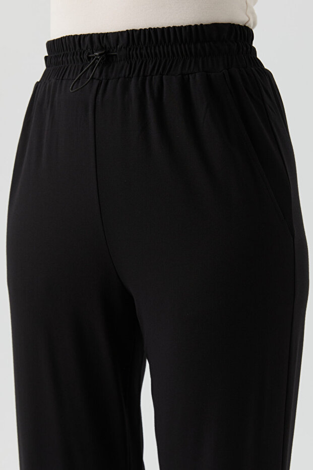 Cepli Örme Pantolon - Siyah - 4