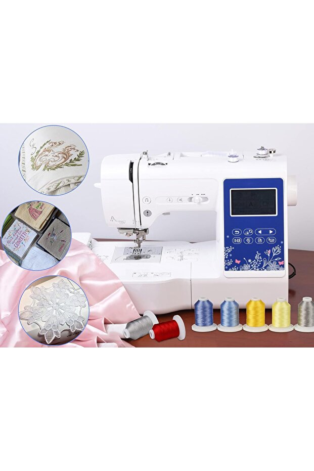 Embroidery Thread Set 9 Spools - 730 m, Multicolor, Storage Box, Pink Tones - 5