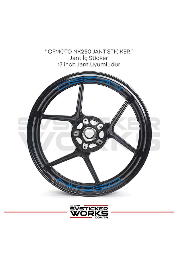 Cfmoto nk250 wheel rim sticker set - 8 piece inner rim decal