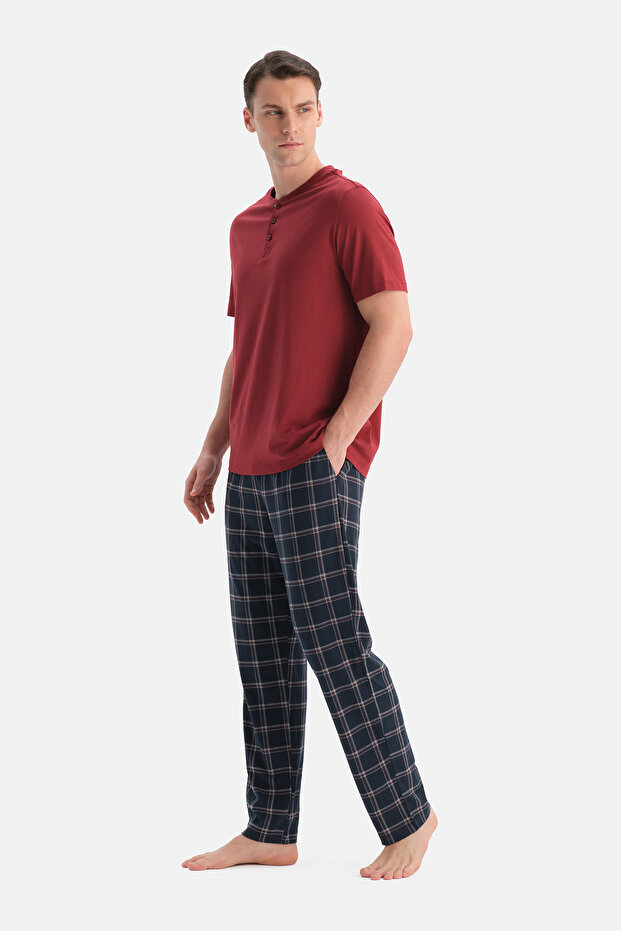 Set de trei piese cu mâneci scurte, culoare burgundy - 3