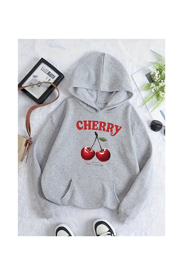 Unisex Printed 3İplik K Hooded Sweatshirt